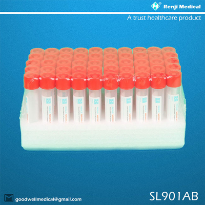 หลอดเก็บตัวอย่างสีแดงปลอดเชื้อ Flocked Medical Buccal Nylon Material