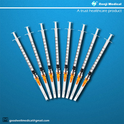 MSDS วัสดุสิ้นเปลืองทางการแพทย์แบบใช้แล้วทิ้ง 25G 1ml Luer Lock Syringe พร้อมเข็ม