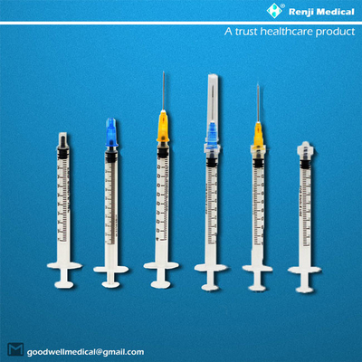CE / ISO ทิ้งวัสดุสิ้นเปลืองทางการแพทย์เข็มฉีดยาด้วยเข็ม 1ml Volume