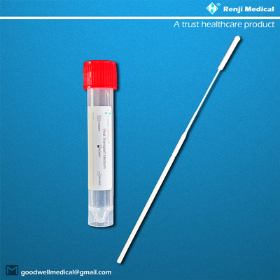 หลอดเก็บตัวอย่างไวรัส Nasopharyngeal แบบใช้แล้วทิ้งพร้อม Red Cap