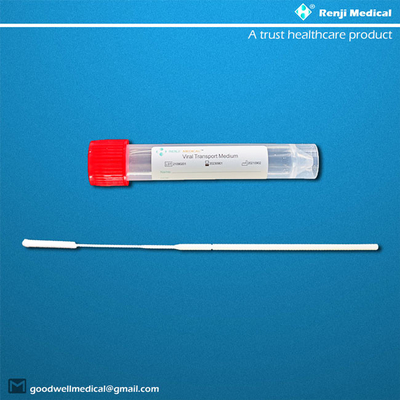 หลอดเก็บตัวอย่างสีแดงปลอดเชื้อ Flocked Medical Buccal Nylon Material