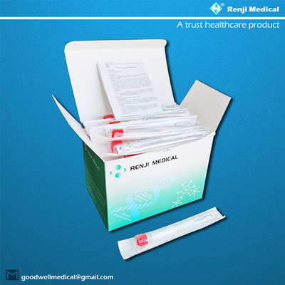 หลอดเก็บตัวอย่างสีแดงปลอดเชื้อ Flocked Medical Buccal Nylon Material