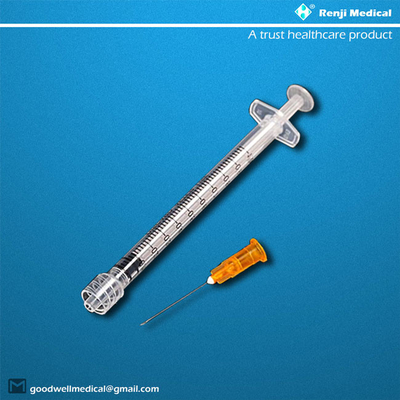 MSDS วัสดุสิ้นเปลืองทางการแพทย์แบบใช้แล้วทิ้ง 25G 1ml Luer Lock Syringe พร้อมเข็ม
