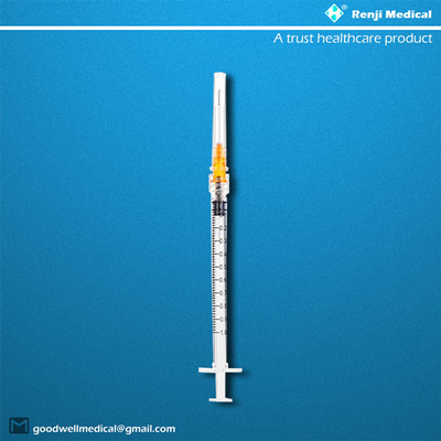 MSDS วัสดุสิ้นเปลืองทางการแพทย์แบบใช้แล้วทิ้ง 25G 1ml Luer Lock Syringe พร้อมเข็ม