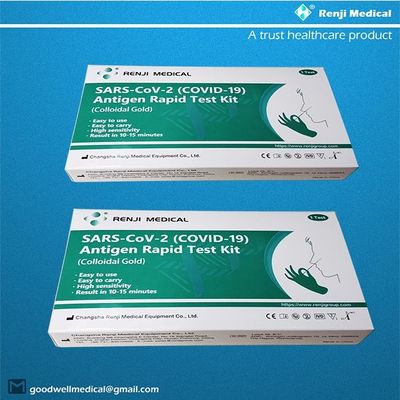 Renji COVID 19 Antigen Rapid Test Kit Nasal Swab Colloidal Gold 10 - 15 นาที