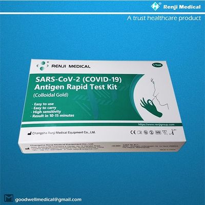 Renji Rapid SARS-COV-2 COVID 19 ชุดทดสอบแอนติเจนอย่างรวดเร็ว Colloidal Gold Nasal Swab